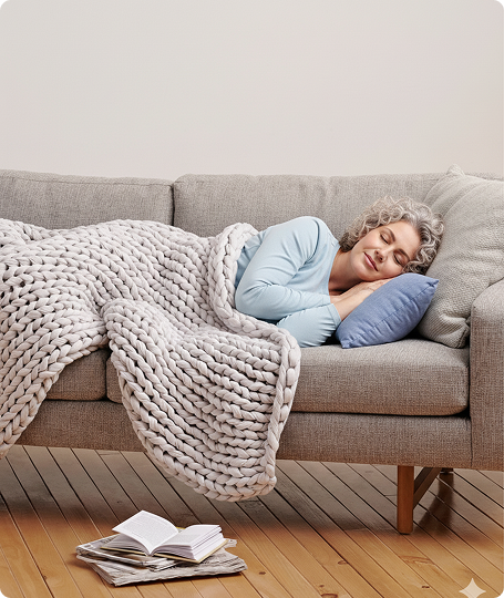 Woman sleeping comfortably