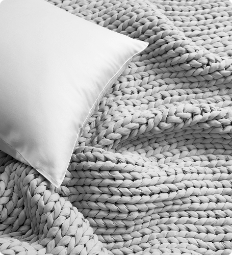 Close up of knitted blanket